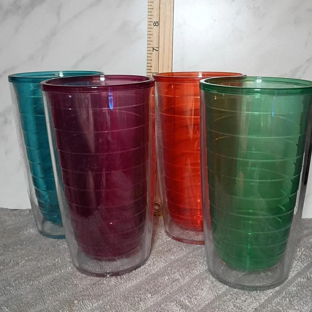 Tervis Tumbler 16oz Insulated Drinkware Set of 4 Jewel Tones Made in USA